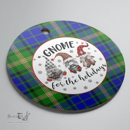 Scottish Maitland Clan Tartan Ceramic Ornament - Gnome Round Style Scottish Plaid Tartan Plaid