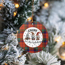 Scottish Nicolson Ancient Clan Tartan Ceramic Ornament - Gnome Round Style Scottish Plaid Tartan Plaid