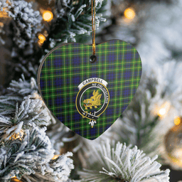 Scottish Campbell of Breadalbane Modern Clan Tartan Ceramic Ornament - Crest Heart Style Scottish Plaid Tartan Plaid