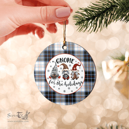 Scottish MacRae Dress Modern Clan Tartan Ceramic Ornament - Gnome Round Style Scottish Plaid Tartan Plaid