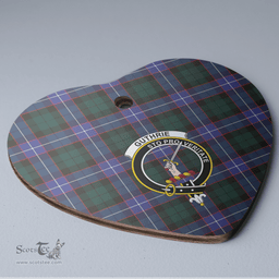 Scottish Guthrie Modern Clan Tartan Ceramic Ornament - Crest Heart Style Scottish Plaid Tartan Plaid