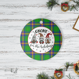 Scottish New Mexico Clan Tartan Ceramic Ornament - Gnome Round Style Scottish Plaid Tartan Plaid