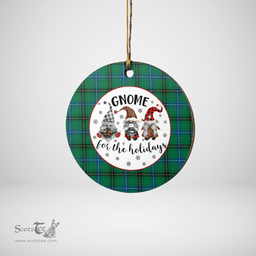 Scottish Henderson Ancient Clan Tartan Ceramic Ornament - Gnome Round Style Scottish Plaid Tartan Plaid