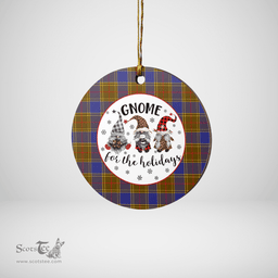 Scottish Balfour Modern Clan Tartan Ceramic Ornament - Gnome Round Style Scottish Plaid Tartan Plaid