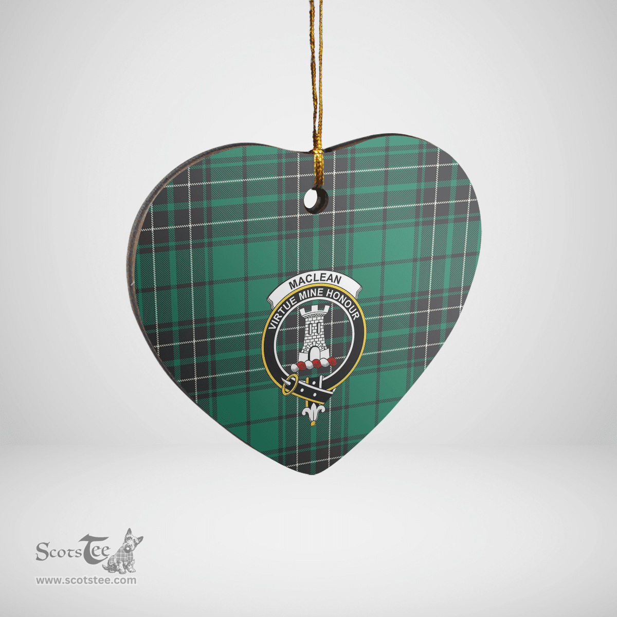Scottish MacLean Hunting Ancient Clan Tartan Ceramic Ornament - Crest Heart Style Scottish Plaid Tartan Plaid