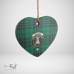Scottish MacLean Hunting Ancient Clan Tartan Ceramic Ornament - Crest Heart Style Scottish Plaid Tartan Plaid