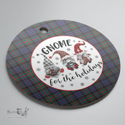 Scottish Fletcher of Dunans Clan Tartan Ceramic Ornament - Gnome Round Style Scottish Plaid Tartan Plaid
