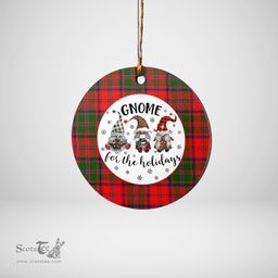 Scottish Stewart of Appin Modern Clan Tartan Ceramic Ornament - Gnome Round Style Scottish Plaid Tartan Plaid