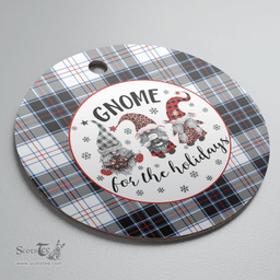 Scottish MacRae Dress Modern Clan Tartan Ceramic Ornament - Gnome Round Style Scottish Plaid Tartan Plaid