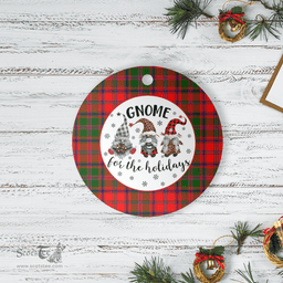 Scottish Stewart of Appin Modern Clan Tartan Ceramic Ornament - Gnome Round Style Scottish Plaid Tartan Plaid