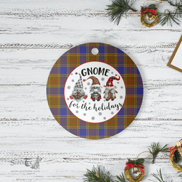 Scottish Balfour Modern Clan Tartan Ceramic Ornament - Gnome Round Style Scottish Plaid Tartan Plaid