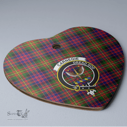 Scottish Carnegie Modern Clan Tartan Ceramic Ornament - Crest Heart Style Scottish Plaid Tartan Plaid