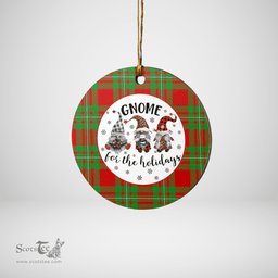 Scottish MacGregor Modern Clan Tartan Ceramic Ornament - Gnome Round Style Scottish Plaid Tartan Plaid