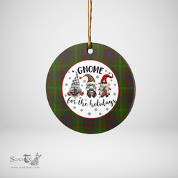 Scottish Durie Clan Tartan Ceramic Ornament - Gnome Round Style Scottish Plaid Tartan Plaid