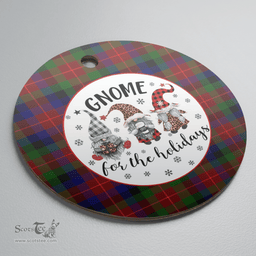 Scottish Tennant Clan Tartan Ceramic Ornament - Gnome Round Style Scottish Plaid Tartan Plaid