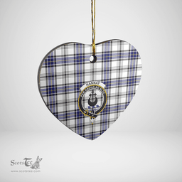 Scottish Hannay Clan Tartan Ceramic Ornament - Crest Heart Style Scottish Plaid Tartan Plaid