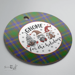 Scottish Strange of Balkaskie Clan Tartan Ceramic Ornament - Gnome Round Style Scottish Plaid Tartan Plaid