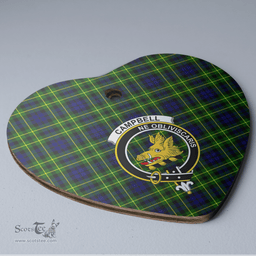 Scottish Campbell of Breadalbane Modern Clan Tartan Ceramic Ornament - Crest Heart Style Scottish Plaid Tartan Plaid