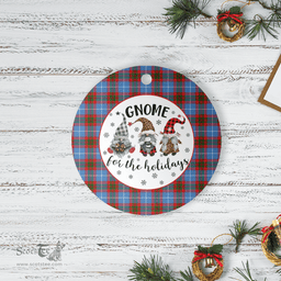 Scottish Pentland (Edinburgh) Clan Tartan Ceramic Ornament - Gnome Round Style Scottish Plaid Tartan Plaid