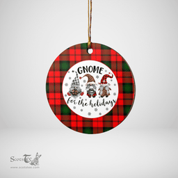 Scottish Kerr Modern Clan Tartan Ceramic Ornament - Gnome Round Style Scottish Plaid Tartan Plaid