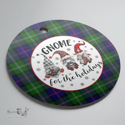 Scottish MacThomas Modern Clan Tartan Ceramic Ornament - Gnome Round Style Scottish Plaid Tartan Plaid