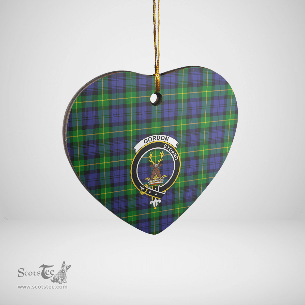 Scottish Gordon Modern Clan Tartan Ceramic Ornament - Crest Heart Style Scottish Plaid Tartan Plaid