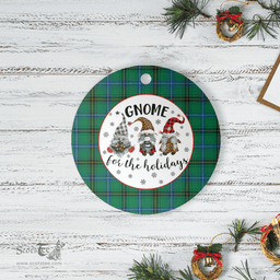 Scottish Henderson Ancient Clan Tartan Ceramic Ornament - Gnome Round Style Scottish Plaid Tartan Plaid