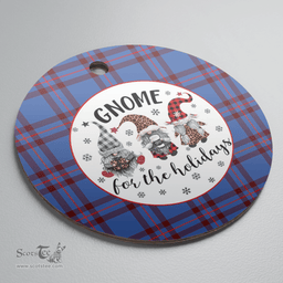 Scottish Elliot Modern Clan Tartan Ceramic Ornament - Gnome Round Style Scottish Plaid Tartan Plaid