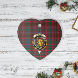 Scottish Cumming Hunting Modern Clan Tartan Ceramic Ornament - Crest Heart Style Scottish Plaid Tartan Plaid