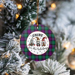 Scottish MacArthur ? Milton Clan Tartan Ceramic Ornament - Gnome Round Style Scottish Plaid Tartan Plaid