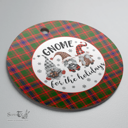 Scottish Nithsdale District Clan Tartan Ceramic Ornament - Gnome Round Style Scottish Plaid Tartan Plaid