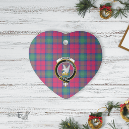 Scottish Lindsay Ancient Clan Tartan Ceramic Ornament - Crest Heart Style Scottish Plaid Tartan Plaid