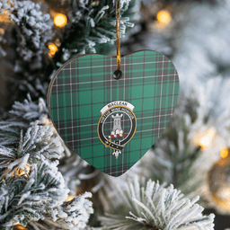 Scottish MacLean Hunting Ancient Clan Tartan Ceramic Ornament - Crest Heart Style Scottish Plaid Tartan Plaid