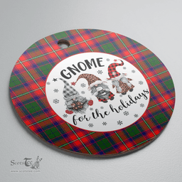 Scottish Wauchope Clan Tartan Ceramic Ornament - Gnome Round Style Scottish Plaid Tartan Plaid