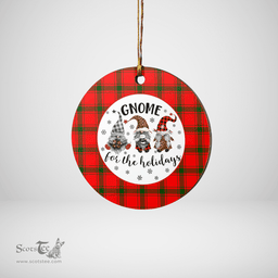 Scottish MacDonald of Sleat Clan Tartan Ceramic Ornament - Gnome Round Style Scottish Plaid Tartan Plaid
