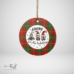 Scottish Hay Ancient Clan Tartan Ceramic Ornament - Gnome Round Style Scottish Plaid Tartan Plaid