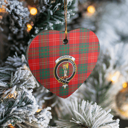 Scottish Chisholm Modern Clan Tartan Ceramic Ornament - Crest Heart Style Scottish Plaid Tartan Plaid