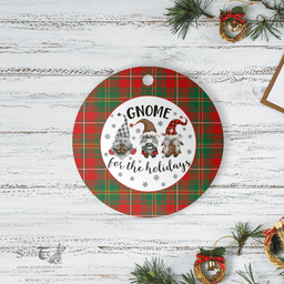 Scottish Hay Ancient Clan Tartan Ceramic Ornament - Gnome Round Style Scottish Plaid Tartan Plaid