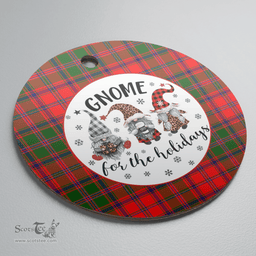 Scottish Stewart of Appin Modern Clan Tartan Ceramic Ornament - Gnome Round Style Scottish Plaid Tartan Plaid