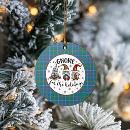 Scottish MacHardy Ancient Clan Tartan Ceramic Ornament - Gnome Round Style Scottish Plaid Tartan Plaid