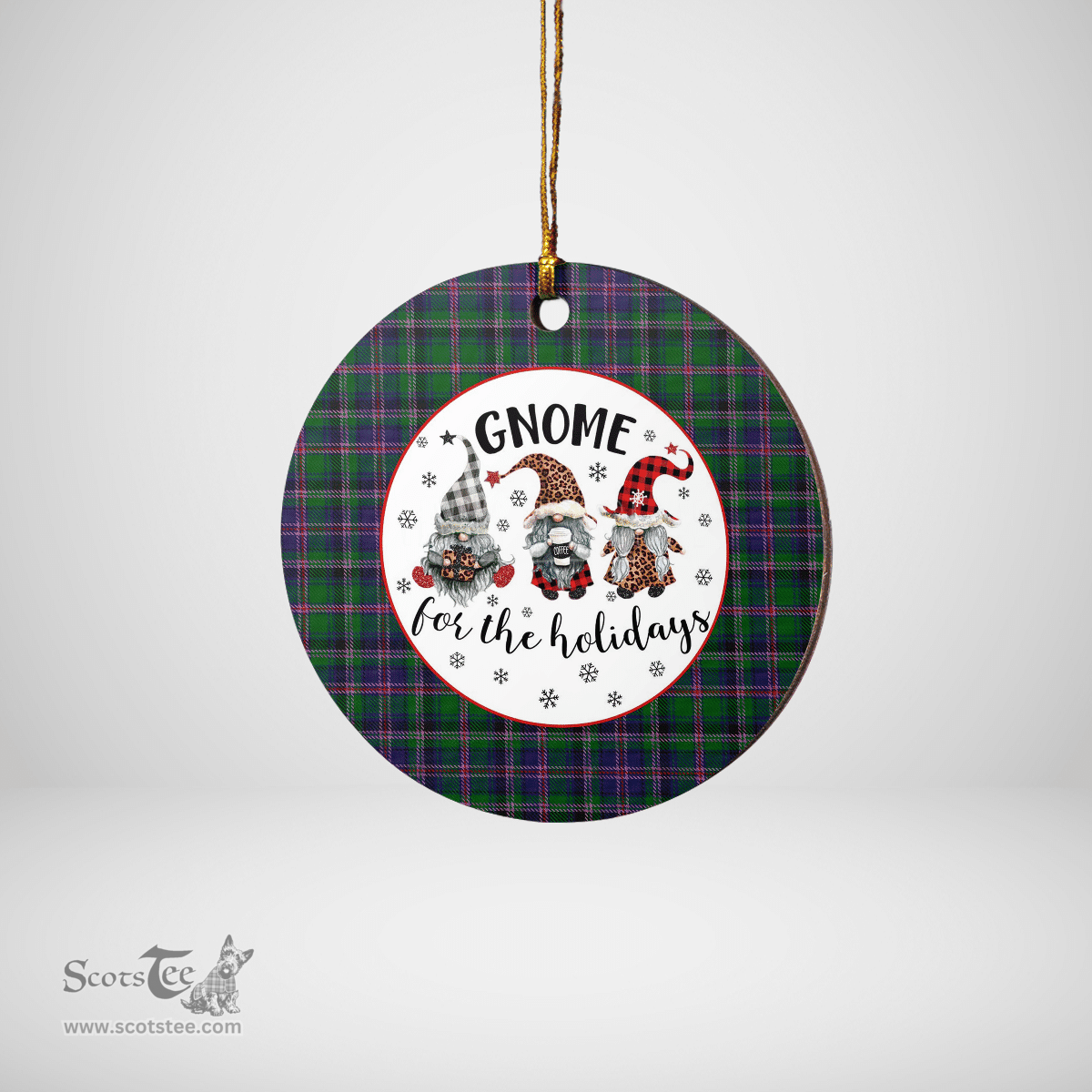 Scottish Cooper Modern Clan Tartan Ceramic Ornament - Gnome Round Style Scottish Plaid Tartan Plaid