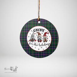 Scottish Cooper Modern Clan Tartan Ceramic Ornament - Gnome Round Style Scottish Plaid Tartan Plaid