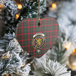 Scottish Cumming Hunting Modern Clan Tartan Ceramic Ornament - Crest Heart Style Scottish Plaid Tartan Plaid
