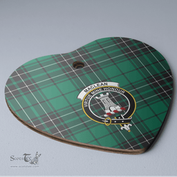 Scottish MacLean Hunting Ancient Clan Tartan Ceramic Ornament - Crest Heart Style Scottish Plaid Tartan Plaid