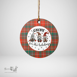 Scottish MacDougall Ancient Clan Tartan Ceramic Ornament - Gnome Round Style Scottish Plaid Tartan Plaid