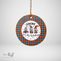 Scottish MacLachlan Ancient Clan Tartan Ceramic Ornament - Gnome Round Style Scottish Plaid Tartan Plaid