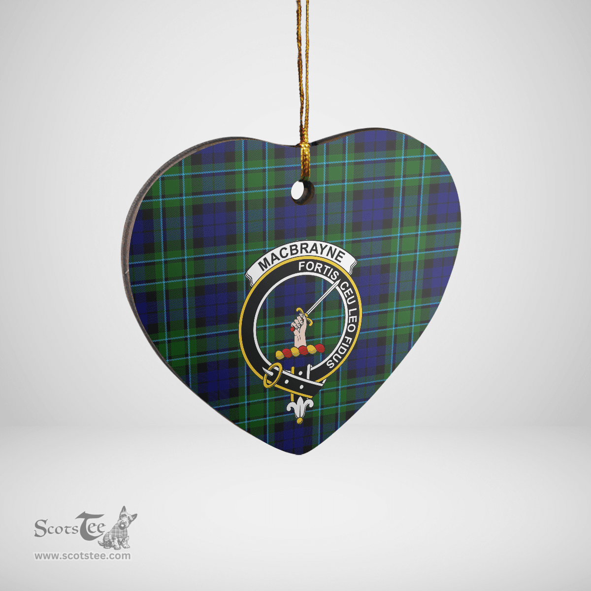 Scottish MacCallum Modern Clan Tartan Ceramic Ornament - Crest Heart Style Scottish Plaid Tartan Plaid