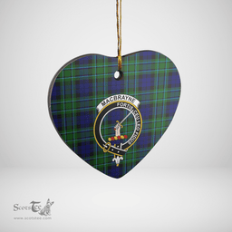 Scottish MacCallum Modern Clan Tartan Ceramic Ornament - Crest Heart Style Scottish Plaid Tartan Plaid