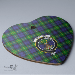 Scottish Gordon Modern Clan Tartan Ceramic Ornament - Crest Heart Style Scottish Plaid Tartan Plaid