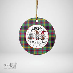 Scottish Clephane Clan Tartan Ceramic Ornament - Gnome Round Style Scottish Plaid Tartan Plaid